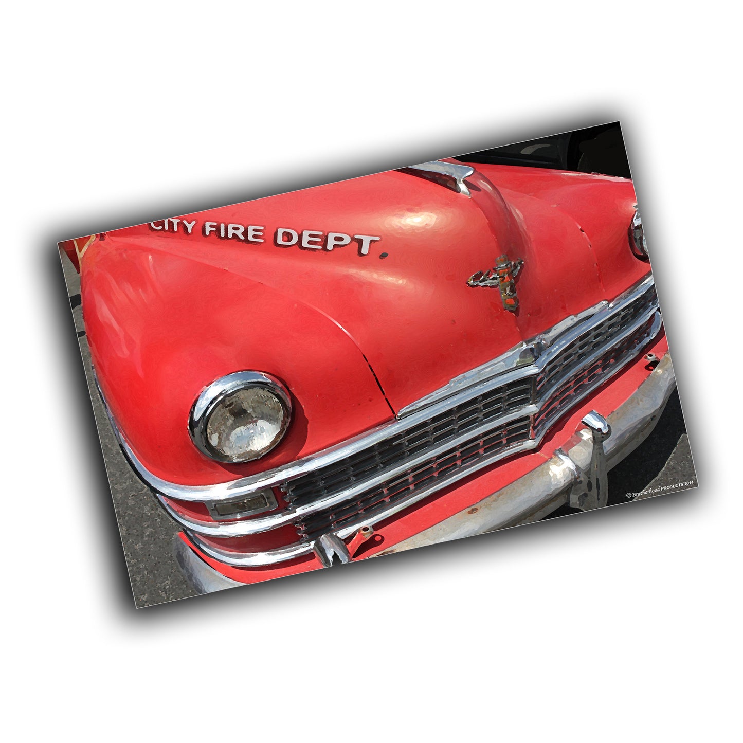 PO-019 Poster - Firefighter City Fire Department Chiefs Car