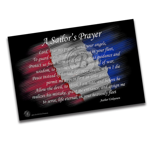 PO-020 Poster - Navy A Sailor's Prayer Red White and Blue