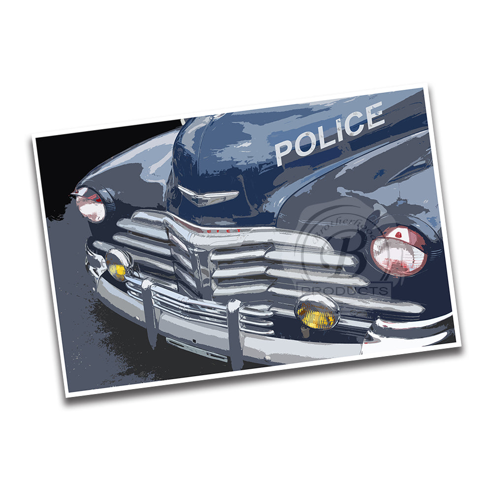 PO-021 Poster - Law Enforcement Vintage Chevy Police Car