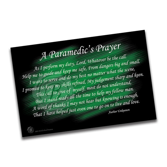 PO-024 Poster - EMS A Paramedics Prayer EMT
