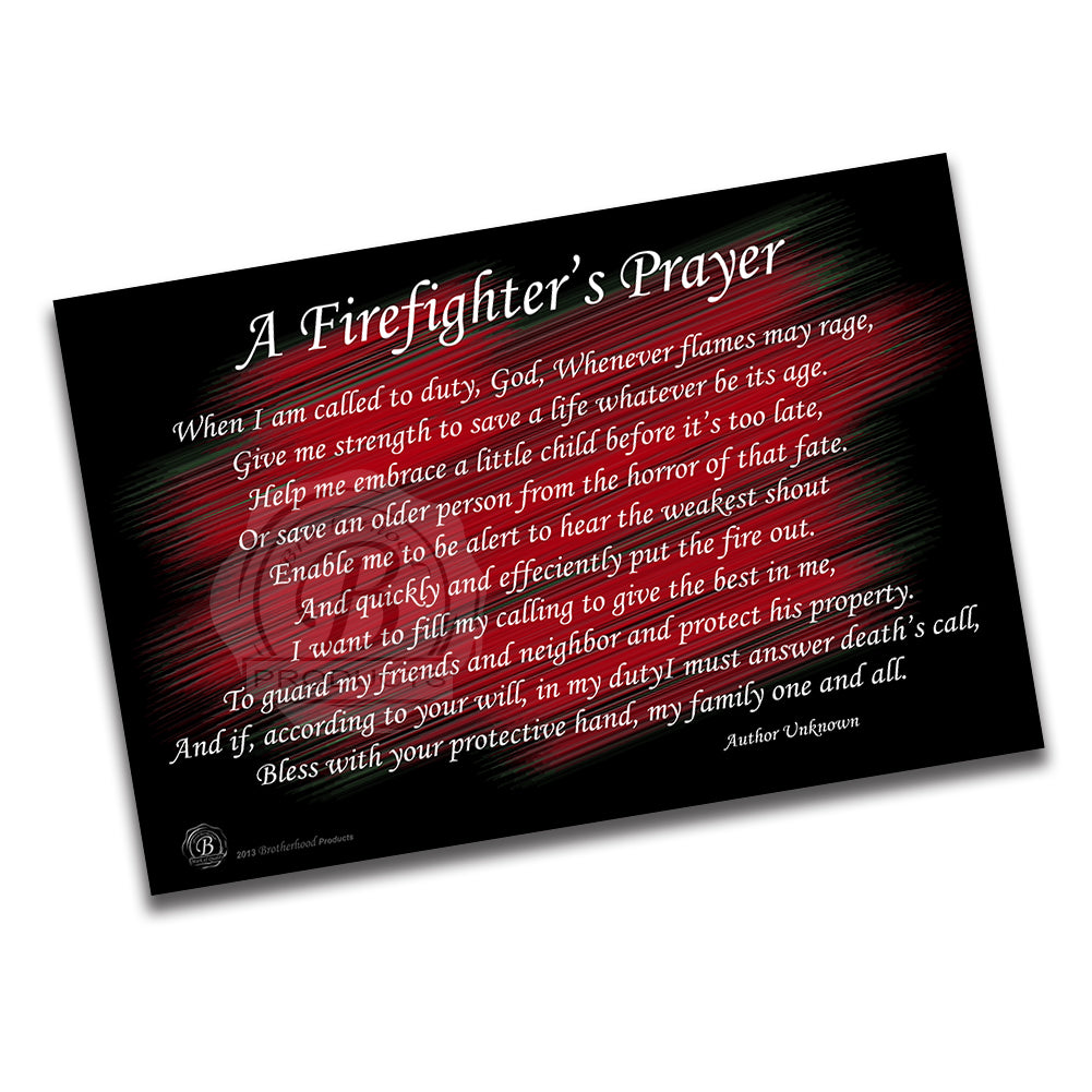PO-026 Poster - Firefighter A Firefighter's Prayer Thin Red Line