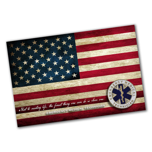 PO-027 Poster - EMS Emergency Medical Technician American Flag