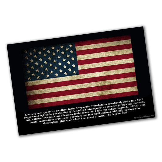 PO-029 Poster - Military Officer Oath American Flag