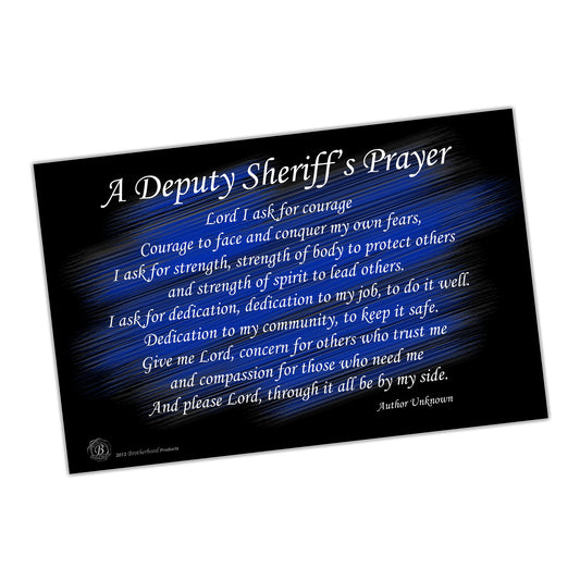 PO-031 Poster - Law Enforcement Thin Blue Line Deputy Sheriff's Prayer