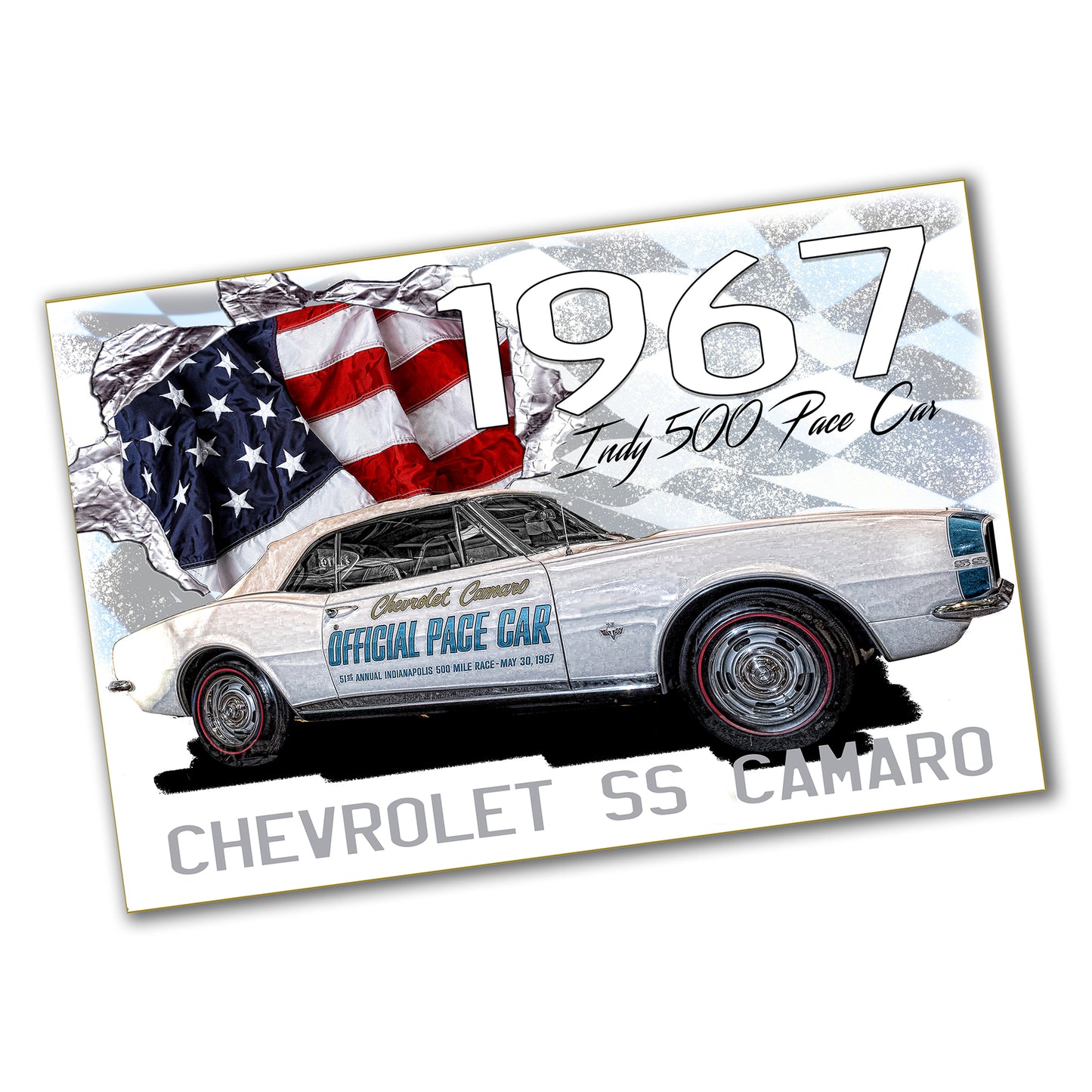 PO-050 Poster - Camaro 1967 Indy 500 Pace Car