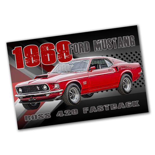 PO-054 Poster - 1969 Mustang 429 Boss Muscle Car