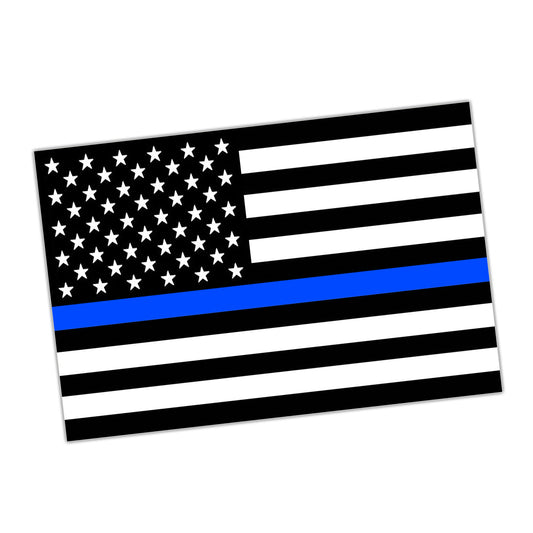 PO-061 Poster - Law Enforcement Thin Blue Line American Flag