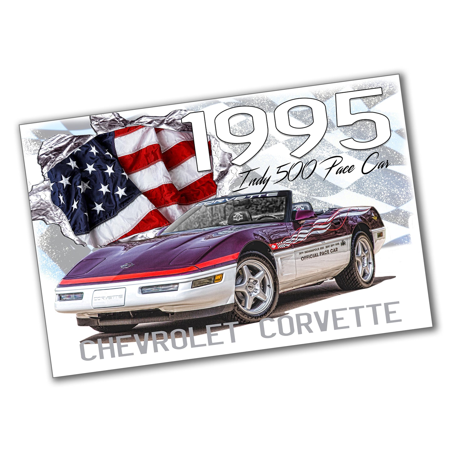 PO-070 Poster - Corvette 1995 Indy 500 Pace Car
