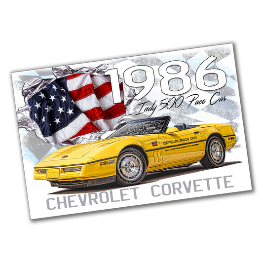 PO-081 Poster - Corvette 1986 Indy 500 Pace Car Edition