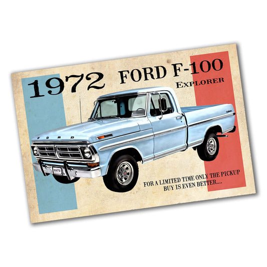 PO-085 Poster - F-100 Explorer Ford Pick Up Truck 1972