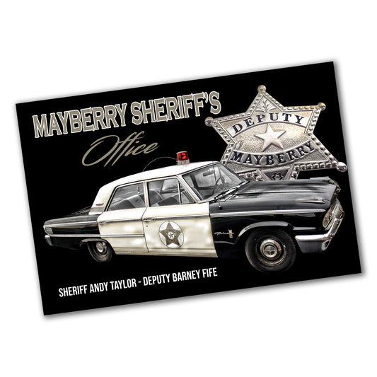 PO-174 Poster - Mayberry Sheriff's Office Patrol Car and Badge