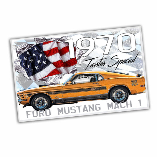 RG-075 Door Mat - 1970 Mustang Twister Special and American Flag