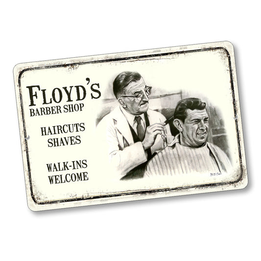 SI-128-832 8x12 Sign - Mayberry Floyd's Barber Shop Haircuts Shaves