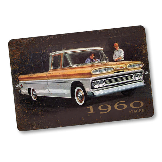 SI-128-843 8x12 Sign - 1960 Classic Apache Pick Up Truck