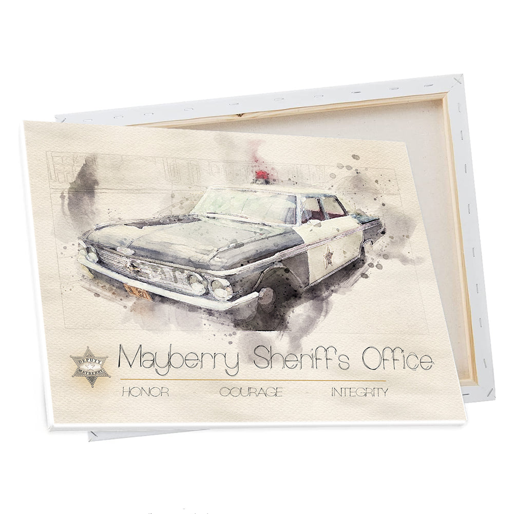 CV-189 Canvas Prints - Mayberry Sheriff Patrol Car Honor Courage Integrity