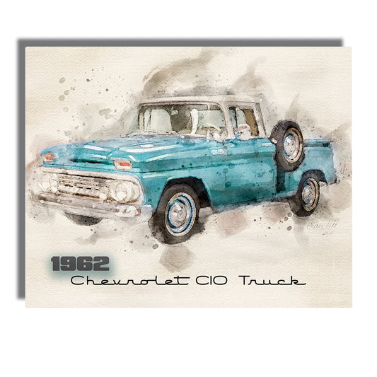 SI-1620-220 Metal Prints - Classic 1962 Chevrolet C10 Pick Up Truck