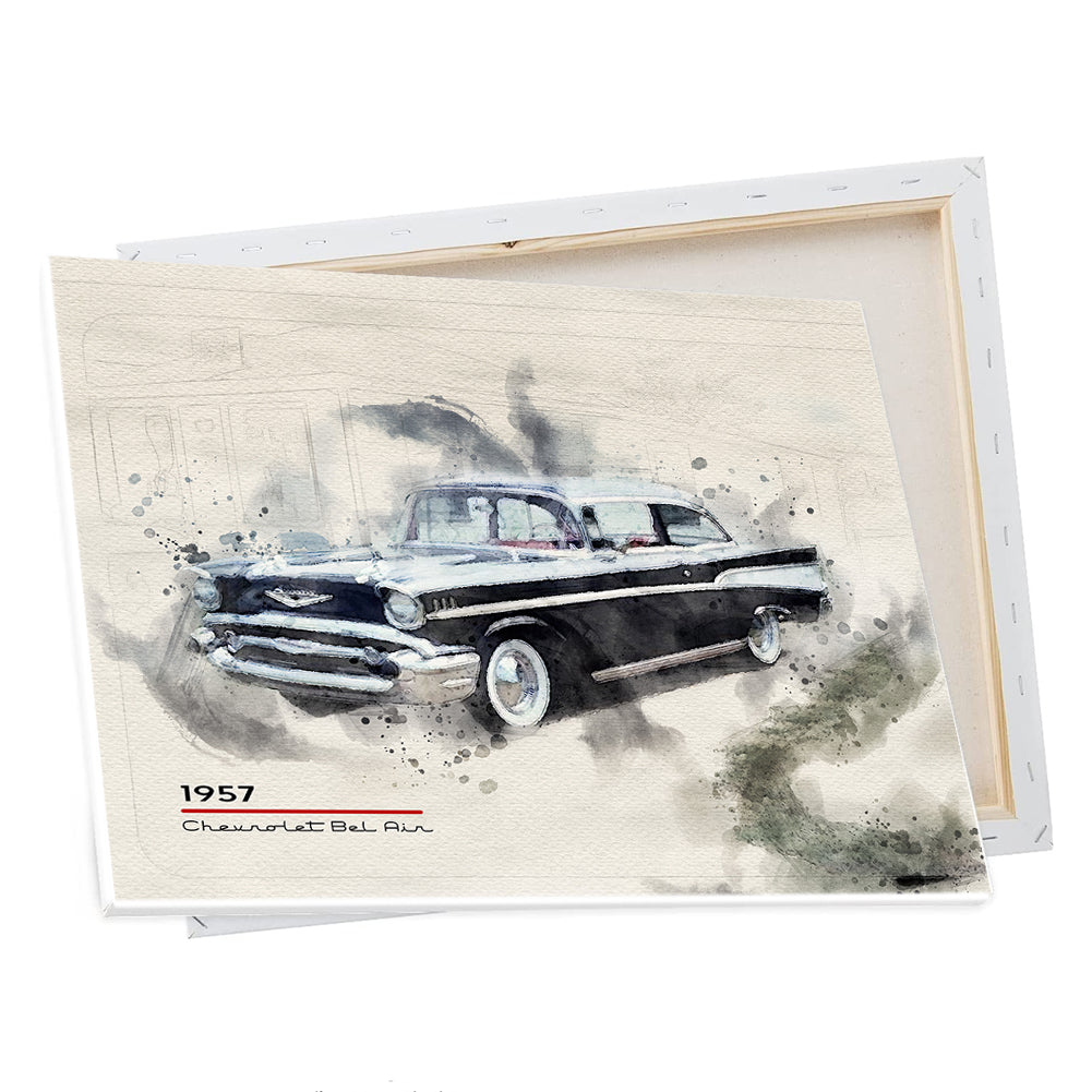 CV-429 Canvas Prints - 1957 Chevrolet Bell Air Classic Car