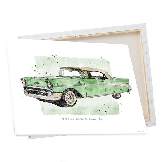 CV-473 Canvas Prints - 1957 Chevrolet Bell Air Classic Car
