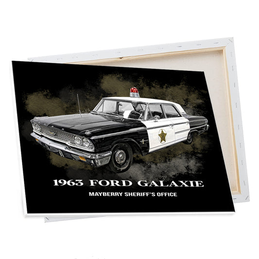 CV-493 Canvas Prints - Mayberry Sheriff's Office 1963 Galaxie Patrol Car