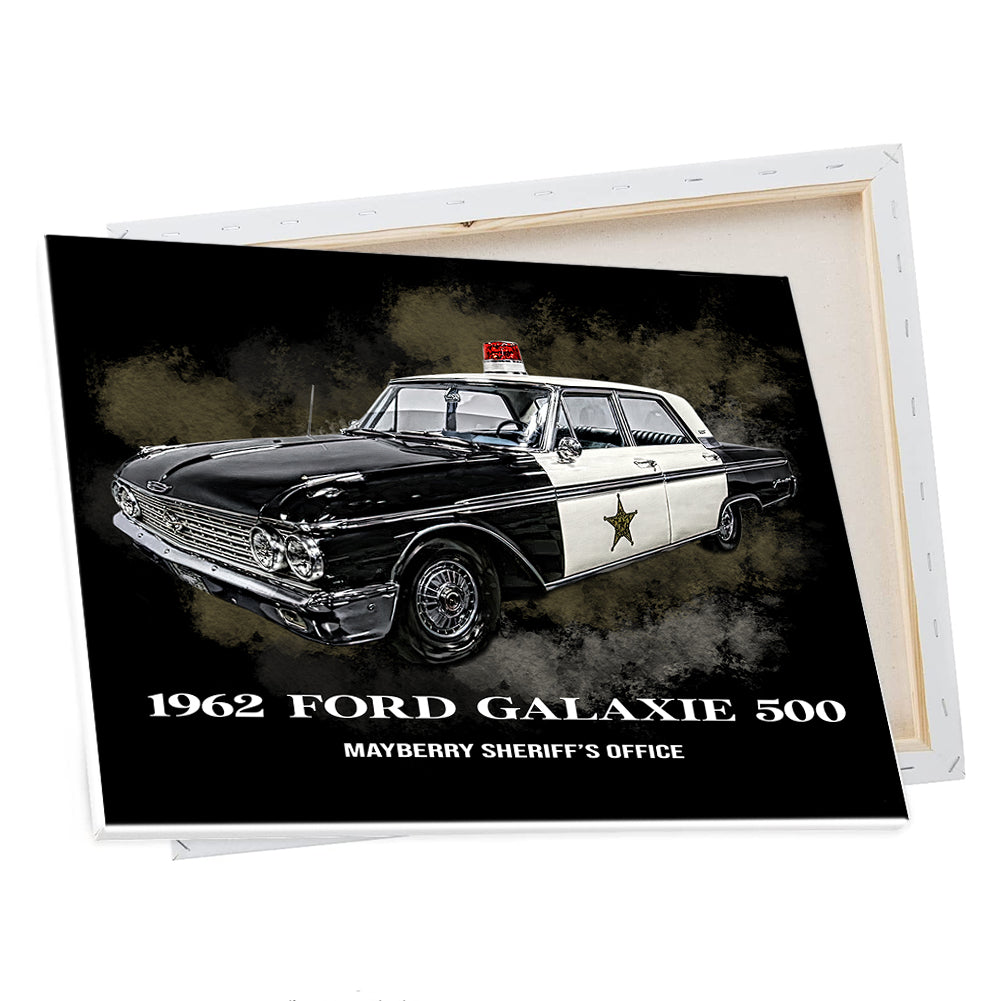 CV-492 Canvas Prints - Mayberry Sheriff's Office 1962 Galaxie Patrol Car