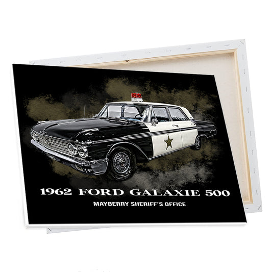 CV-492 Canvas Prints - Mayberry Sheriff's Office 1962 Galaxie Patrol Car