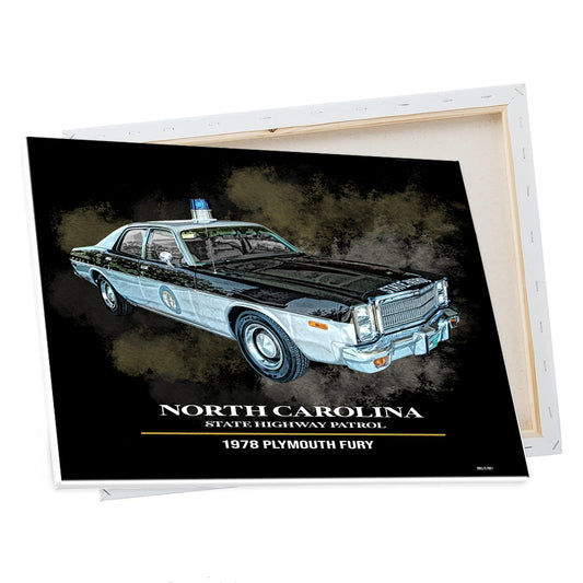 CV-655 Canvas Prints - North Carolina State Highway Patrol 1978 Plymouth Fury