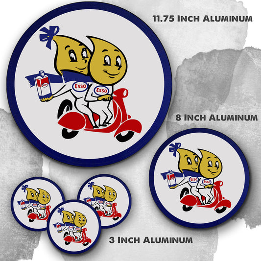 Round Signs - Esso Scooter Gasoline and Oil