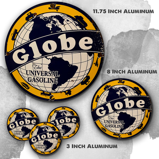 Round Signs - Globe Universal Gasoline
