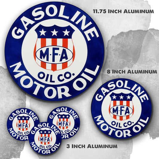Round Signs - MFA Gasoline Motor Oil