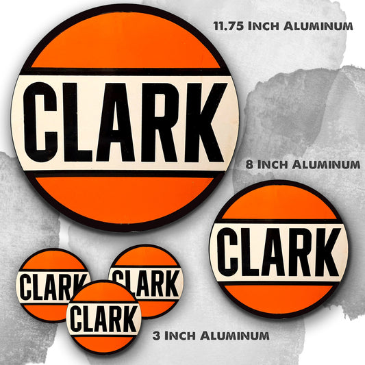 Round Signs - Clark Gasoline and Oil