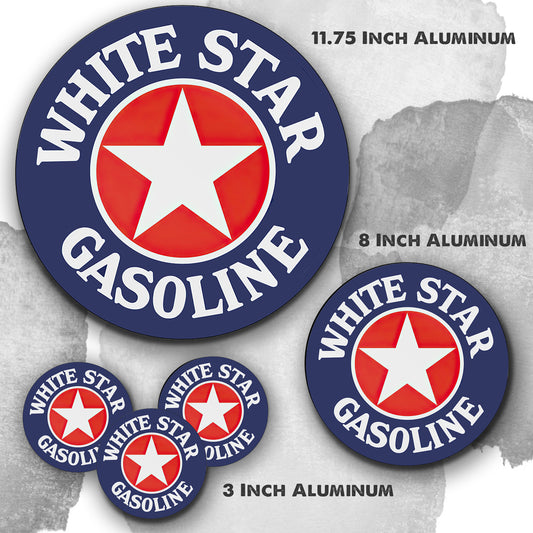 Round Signs - White Star Gasoline Motor Oil