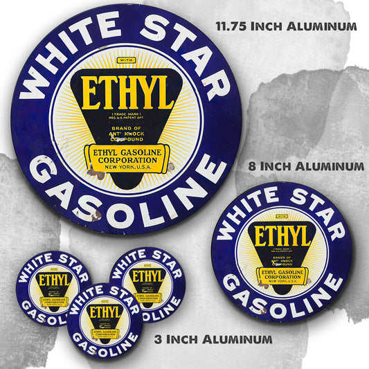 Round Signs - White Star Ethyl Gasoline