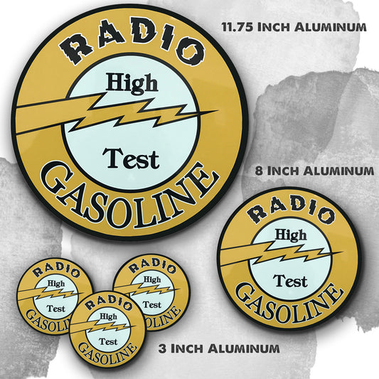 Round Signs - Radio High Test Gasoline
