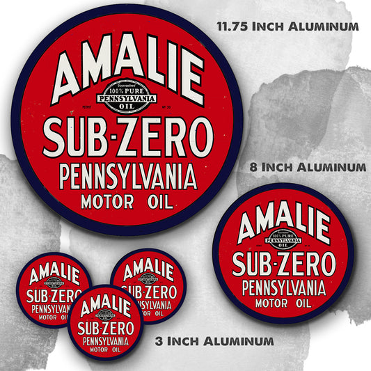 Round Signs - Amalie Sub Zero Pennsylvania Motor Oil