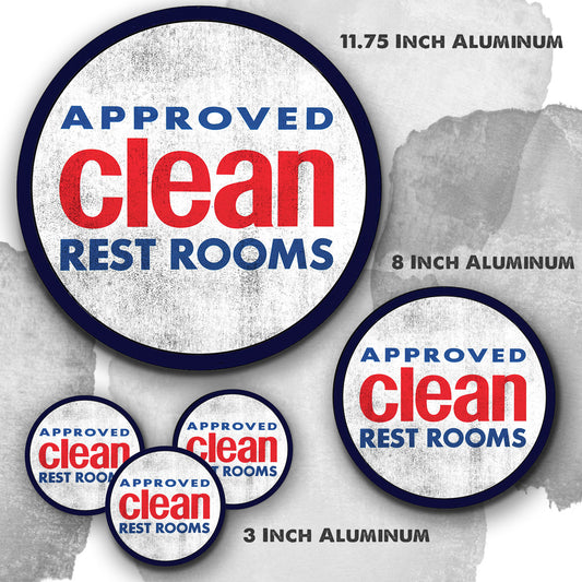 Round Signs - Approved Clean Restrooms