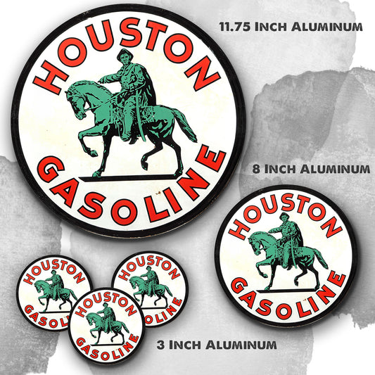 Round Signs - Gas & Oil Houston Gasoline & Oil