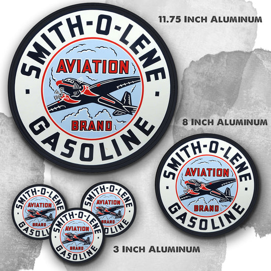 Round Signs - Gas & Oil Smith O Lene Aviation Gasoline