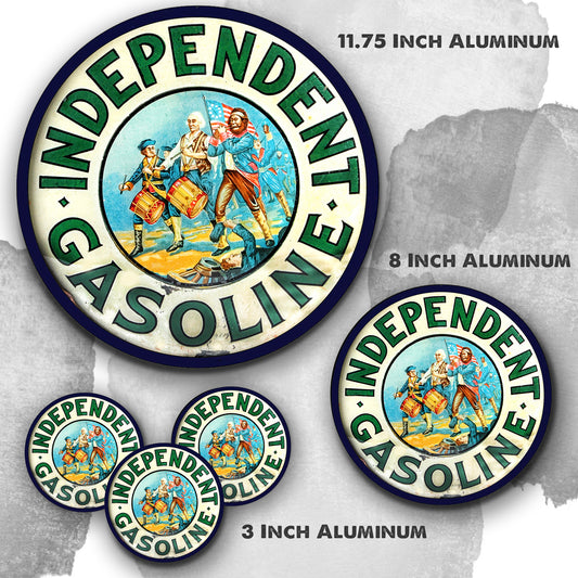 Round Signs - Gas & Oil Independent Gasoline