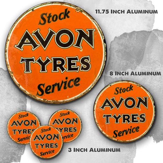 Round Signs - Gas & Oil Stock Avon Tyres Service