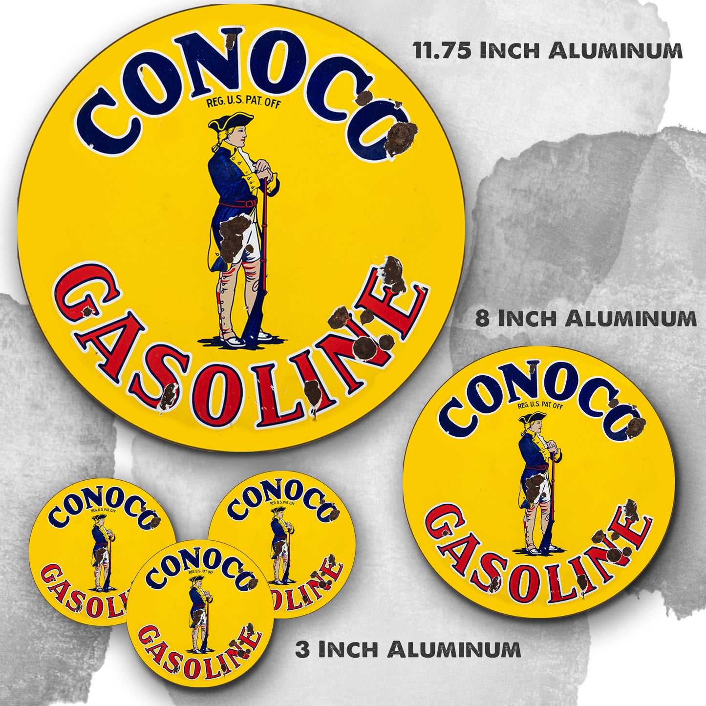 Round Signs - Gas & Oil Conoco Gasoline Sentry