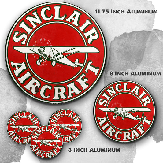 Round Signs - Gas & Oil Sinclair Aircraft Gasoline