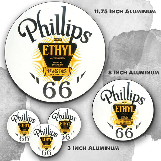 Round Signs - Gas & Oil Phillips Ethyl 66 Gasoline