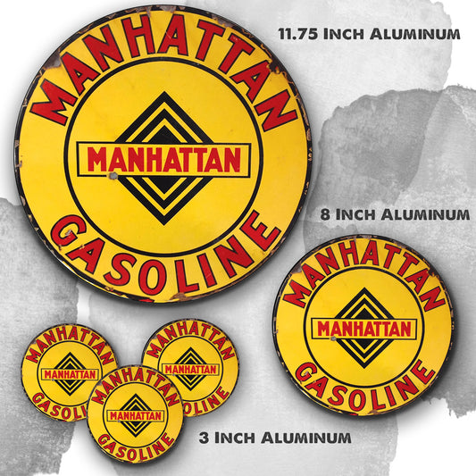 Round Signs - Gas & Oil Manhattan Gasoline & Oil