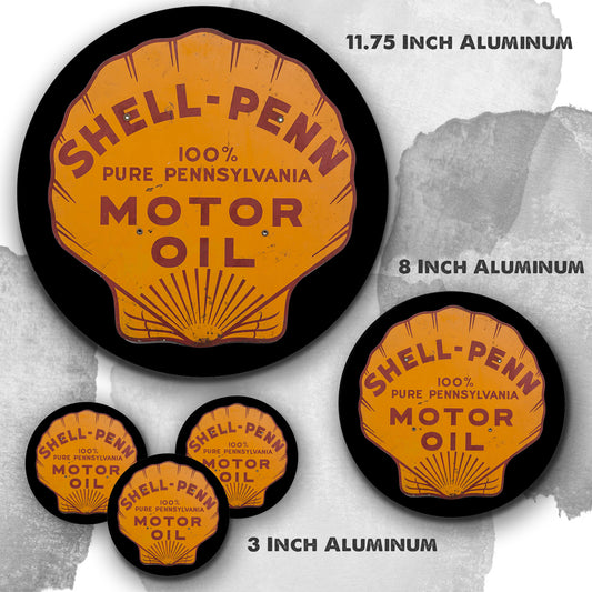 Round Signs - Gas & Oil Shell - Penn Pennsylvania Motor Oil