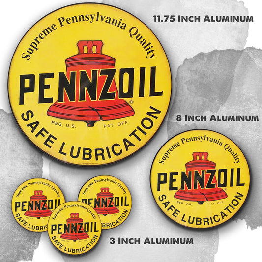 Round Signs - Gas & Oil Pennzoil Safe Lubrication