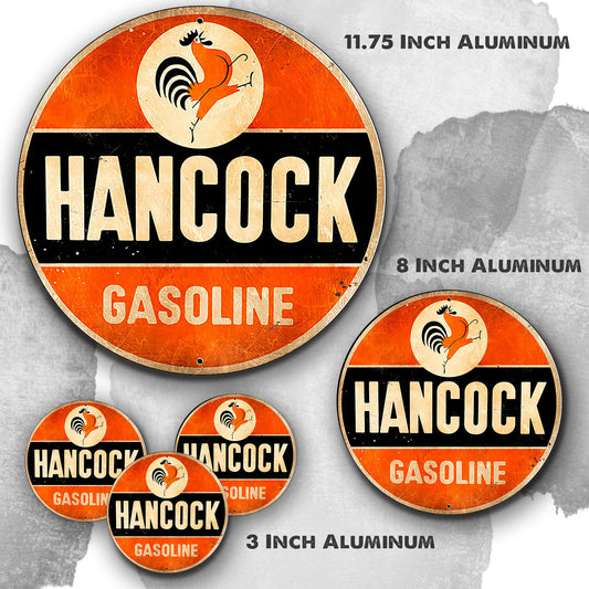 Round Signs - Gas & Oil Hancock Gasoline Rooster