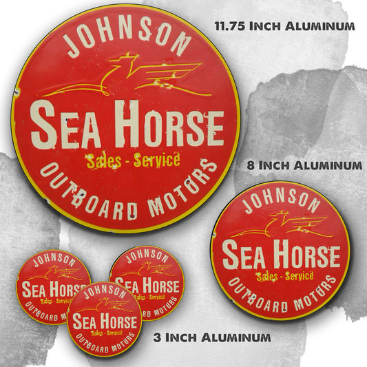Round Signs - Boating Johnson Sea Horse Outboard Motors