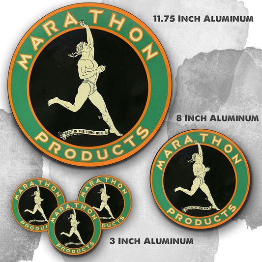 Round Signs - Gas & Oil Marathon Runner Gas & Oil
