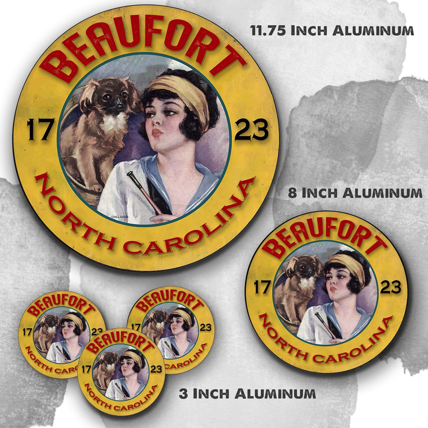 Round Signs - Beaufort NC Est. 1723 Vintage Design