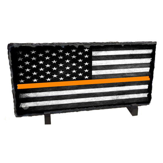 SR-013 Slate Rock - Search And Rescue Thin Orange Line American Flag